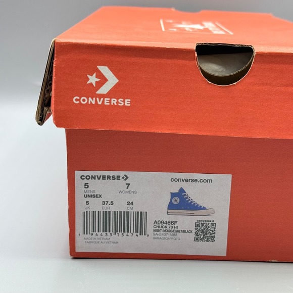 Converse Chuck 70 Hi Men's 5 Sneakers Purple High Top Women's 7 Indigo A09466F - Picture 8 of 10
